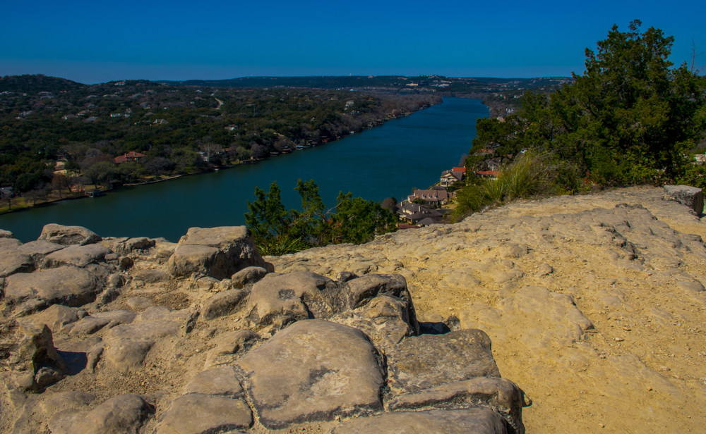 Mount,Bonnell,View,In,Austin,Texas,Colorado,River,Bend,Overlook